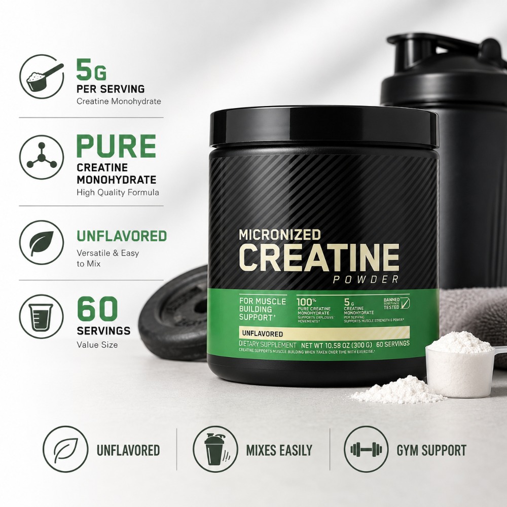 Nutrition Gym - Créatine Monohydrate en Poudre 300g –