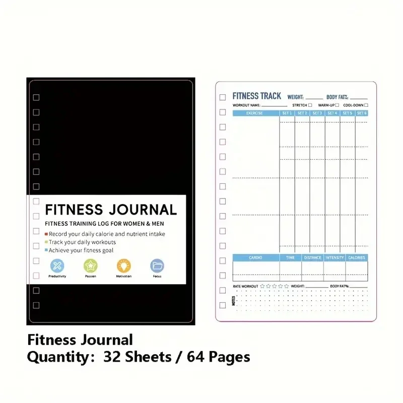 Nutrition And Exercise - Carnet à spirale pour exercices quotidiens