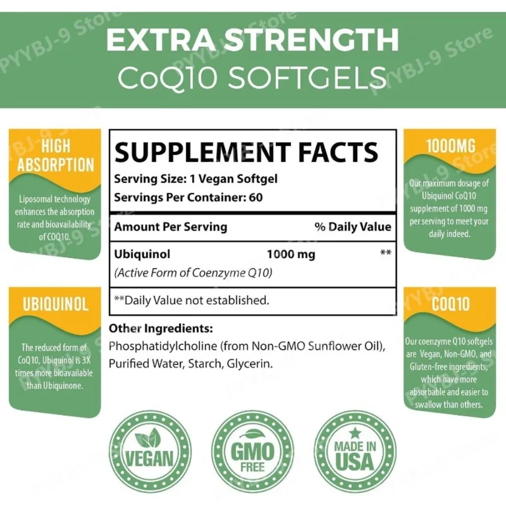 CoQ10 Ubiquinol 1000mg Gélules - Coq10 Ubiquinol Softgel avis et prix