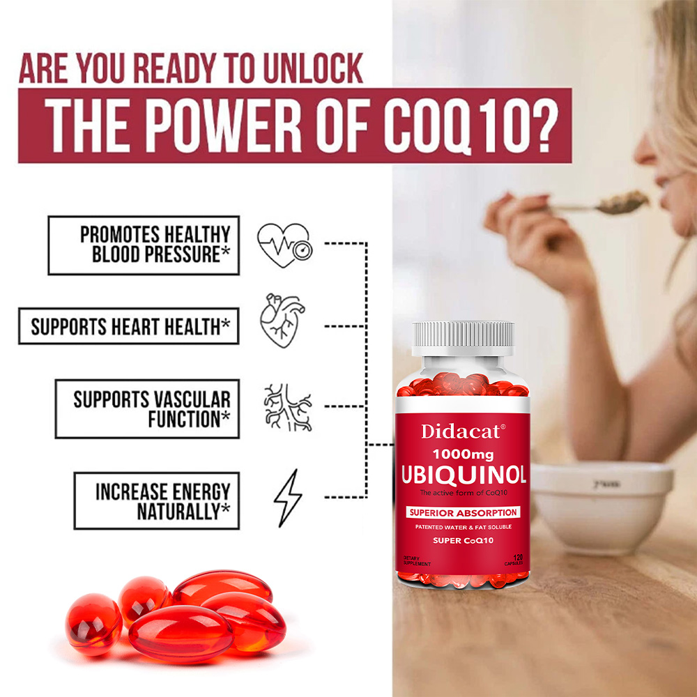 Ubiquinol CoQ10 1000mg Gélules - Coq10 Ubiquinol Softgel avis et prix